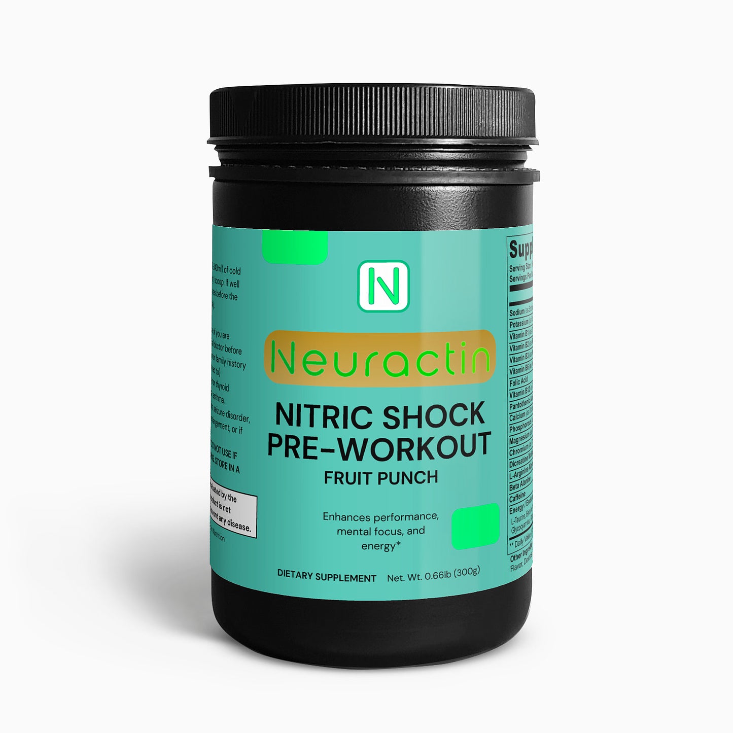 Nitric Shock Pre-Workout Powder (Fruit Punch) - Neuractin