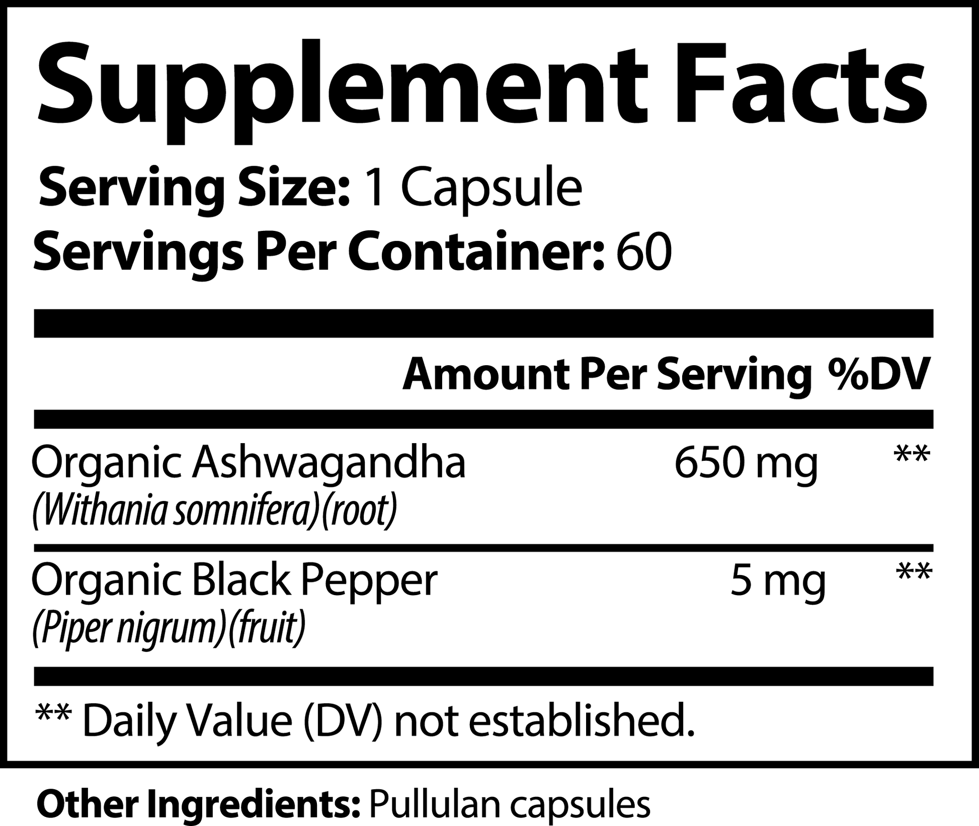 Ashwagandha 650mg - 100% natural - Neuractin