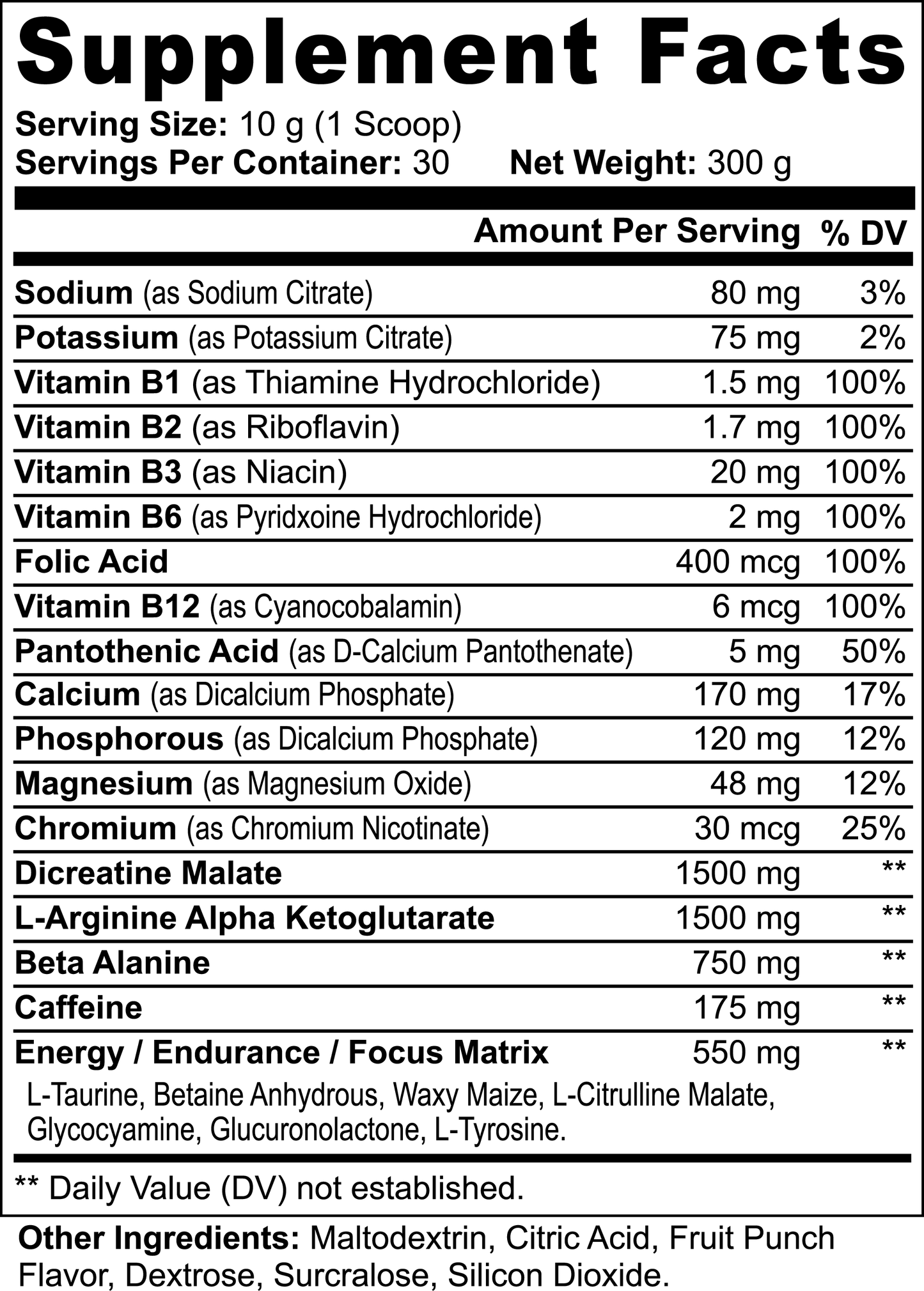 Nitric Shock Pre-Workout Powder (Fruit Punch) - Neuractin